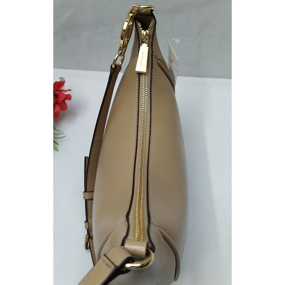 Michael Kors Cheryl Camel Tan Leather Zipper Messenger Crossbody Bag - NWT $328 - Picture 9 of 16